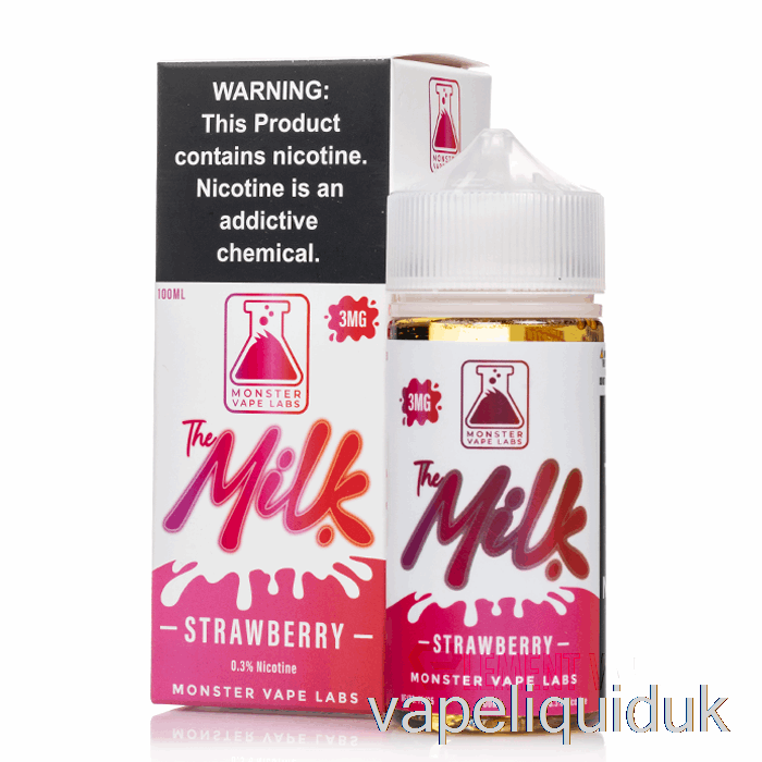 Strawberry - The Milk - 100mL 3mg Vape Liquid